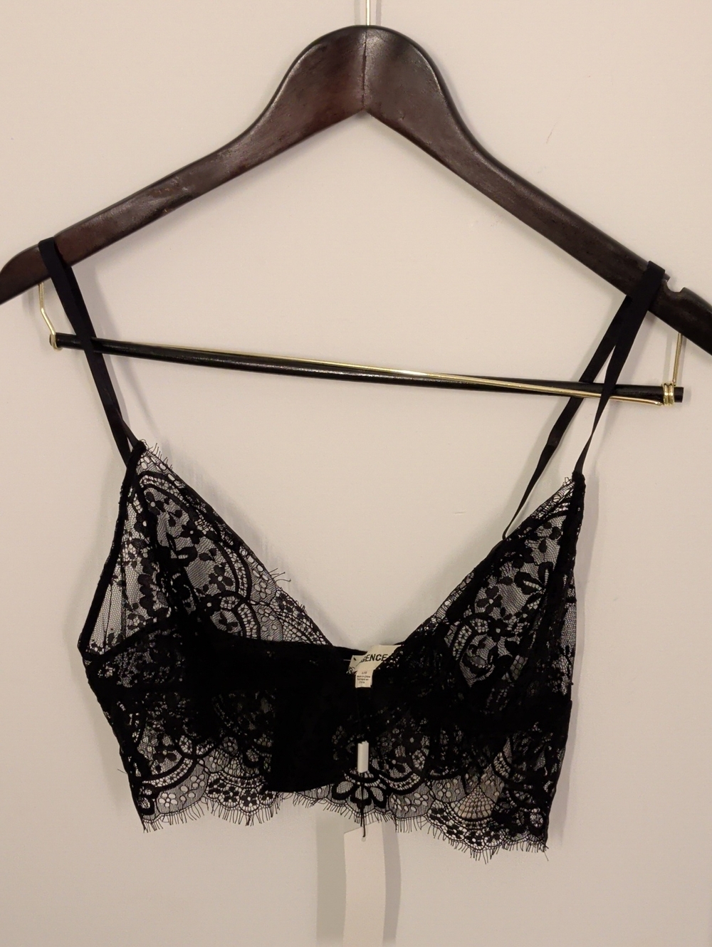 L'AGENCE Black Lace Camisole Bralette